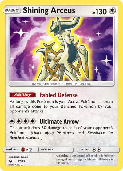 Shining Arceus Shining Legends Pokemon card