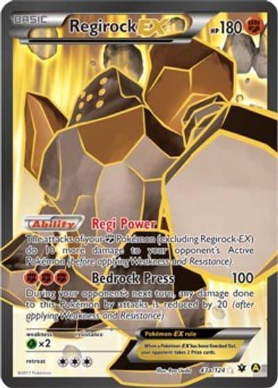 Regirock EX - 43a/124 Alternate Art Promos Pokemon card