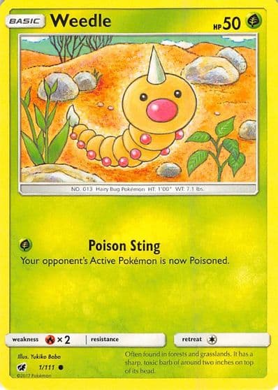 Weedle SM - Crimson Invasion Pokemon card