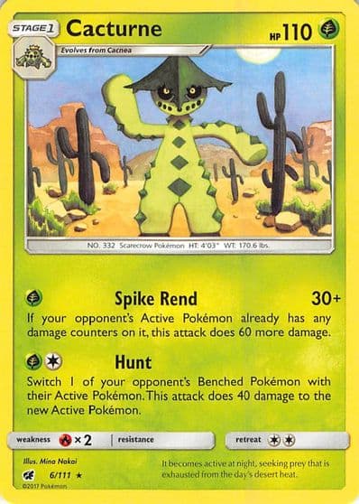Cacturne SM - Crimson Invasion Pokemon card