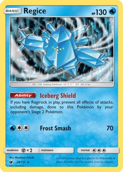 Regice SM - Crimson Invasion Pokemon card