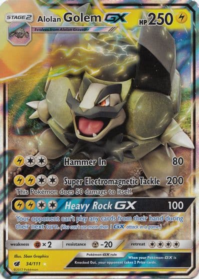 Alolan Golem GX SM - Crimson Invasion Pokemon card