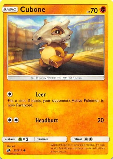Cubone SM - Crimson Invasion Pokemon card