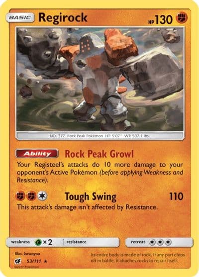 Regirock SM - Crimson Invasion Pokemon card