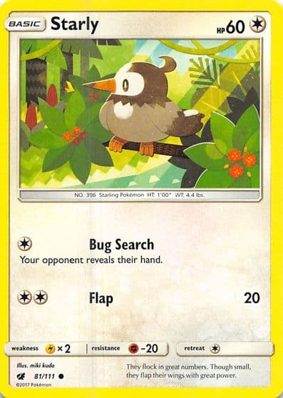 Starly SM - Crimson Invasion Pokemon card