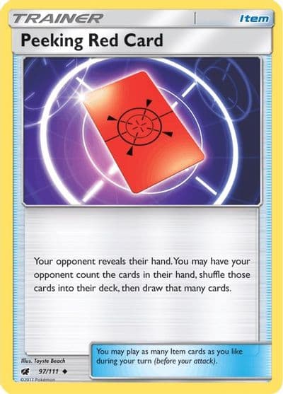 Peeking Red Card SM - Crimson Invasion Pokemon card