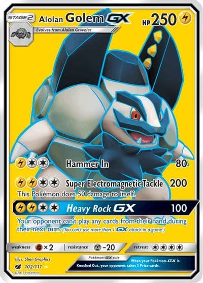 Alolan Golem GX (Full Art) SM - Crimson Invasion Pokemon card