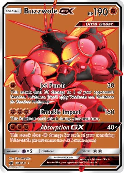 Buzzwole GX (Full Art) SM - Crimson Invasion Pokemon card