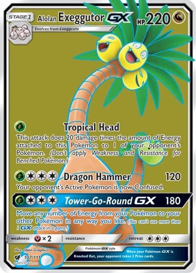Alolan Exeggutor GX (Full Art) SM - Crimson Invasion Pokemon card