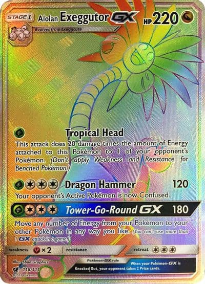 Alolan Exeggutor GX (Secret) SM - Crimson Invasion Pokemon card
