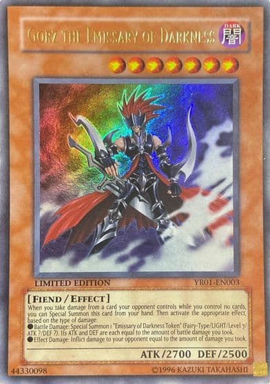 Gorz the Emissary of Darkness Yu-Gi-Oh! R Manga Promo Yu-Gi-Oh! card