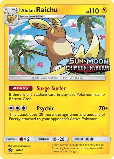 Alolan Raichu - SM72 (Prerelease) SM Promos Pokemon card