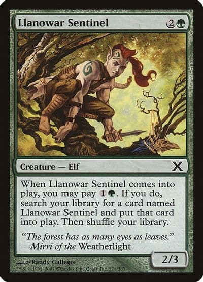Llanowar Sentinel 10th Edition Magic card