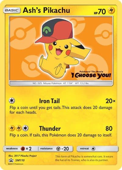 Ash's Pikachu - SM110 SM Promos Pokemon card