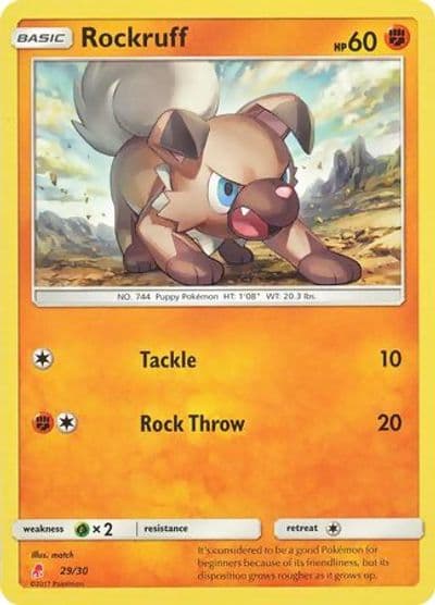 Rockruff (#29) SM Trainer Kit: Lycanroc & Alolan Raichu Pokemon card