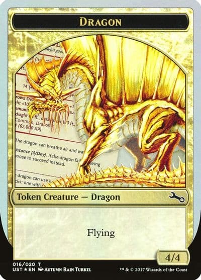 Dragon Token Gold Unstable Magic card