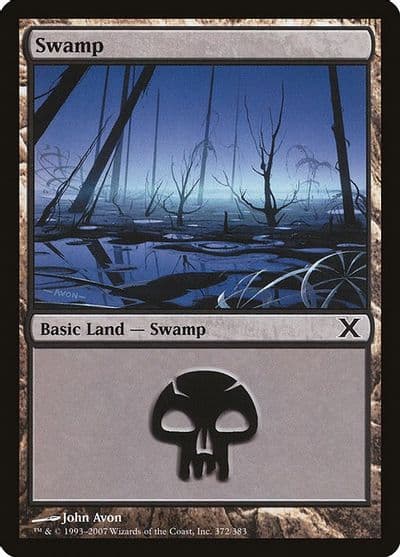 Swamp 372 10th Edition Magic card