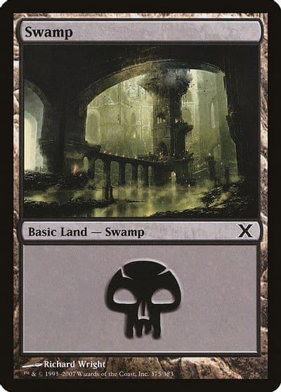 Swamp 375 10th Edition Magic card