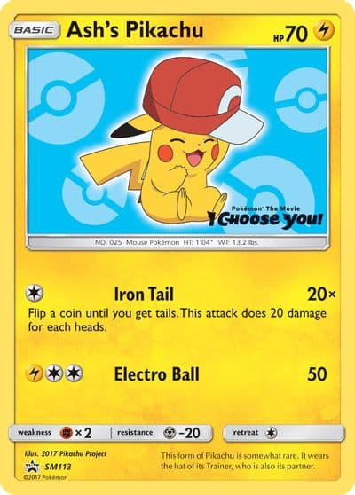 Ash's Pikachu - SM113 SM Promos Pokemon card