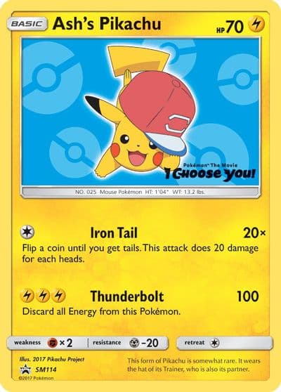 Ash's Pikachu - SM114 SM Promos Pokemon card