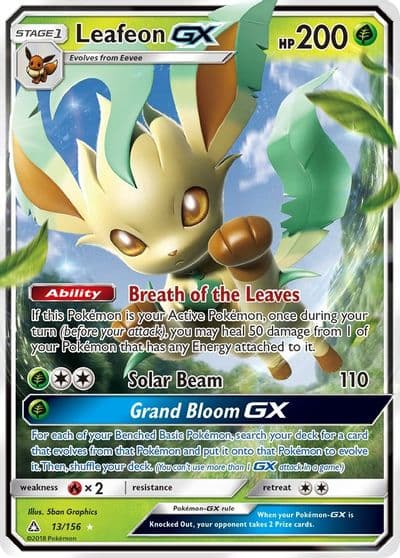 Leafeon GX SM - Ultra Prism Pokemon card