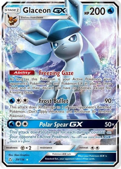 Glaceon GX SM - Ultra Prism Pokemon card