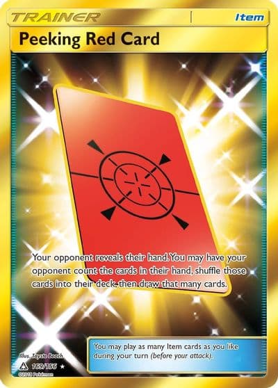 Peeking Red Card (Secret Rare) SM - Ultra Prism Pokemon card