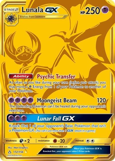 Lunala GX (Secret Rare) SM - Ultra Prism Pokemon card