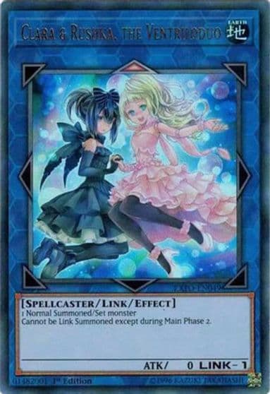 Clara and Rushka the Ventriloduo Extreme Force Yu-Gi-Oh! card