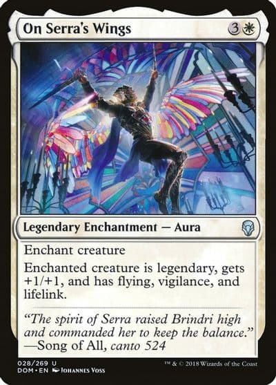 On Serras Wings Dominaria Magic card