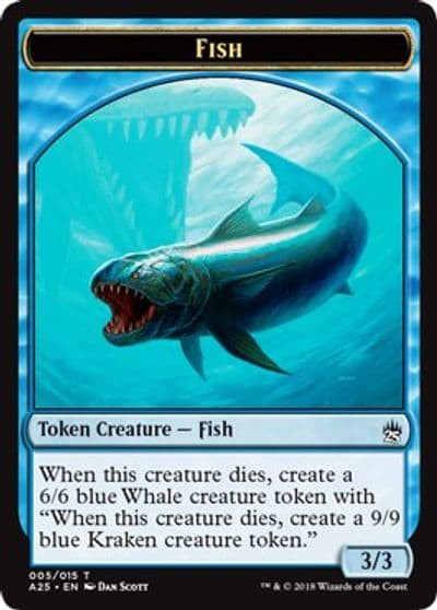 Fish Kraken Double Sided Token Masters 25 Magic card