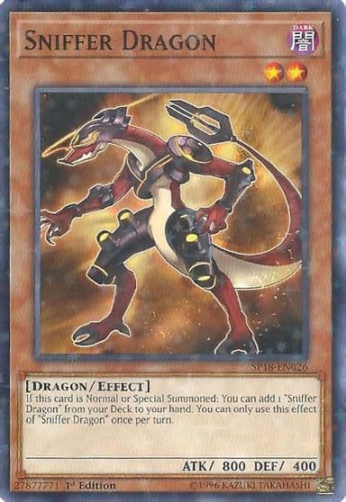 Sniffer Dragon Starfoil Star Pack VRAINS Yu-Gi-Oh! card