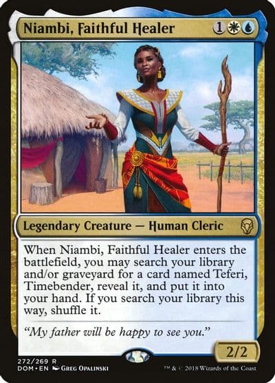 Niambi Faithful Healer Dominaria Magic card