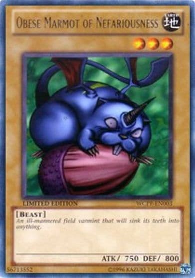 Obese Marmot of Nefariousness World Championship 2010 Card Pack Yu-Gi-Oh! card
