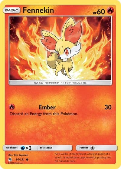 Fennekin (14) SM - Forbidden Light Pokemon card