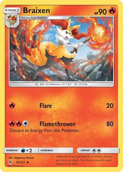 Braixen SM - Forbidden Light Pokemon card
