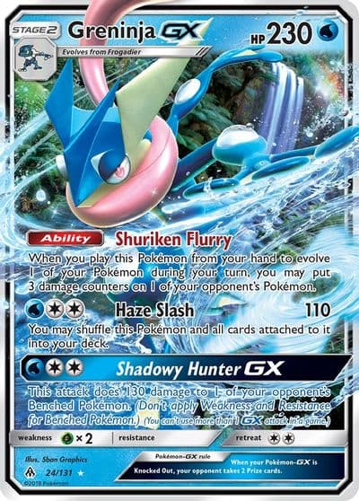 Greninja GX SM - Forbidden Light Pokemon card