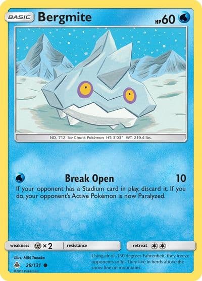 Bergmite SM - Forbidden Light Pokemon card
