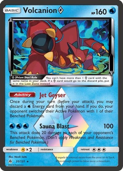 Volcanion Prism Star SM - Forbidden Light Pokemon card