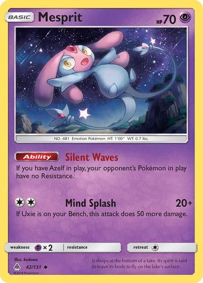 Mesprit SM - Forbidden Light Pokemon card