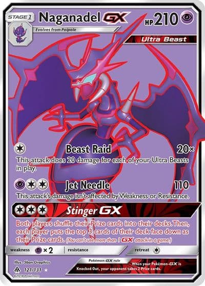 Naganadel GX (Full Art) SM - Forbidden Light Pokemon card
