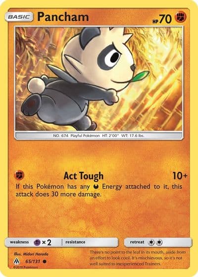 Pancham SM - Forbidden Light Pokemon card
