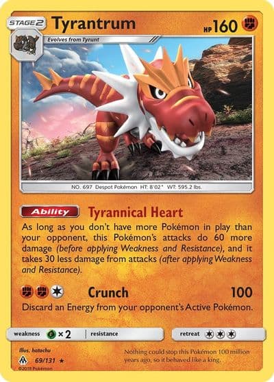 Tyrantrum SM - Forbidden Light Pokemon card