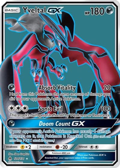 Yveltal GX (Full Art) SM - Forbidden Light Pokemon card