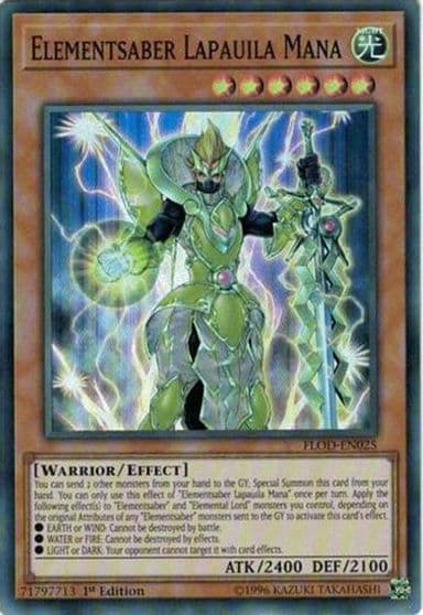 Elementsaber Lapauila Mana Flames of Destruction Yu-Gi-Oh! card