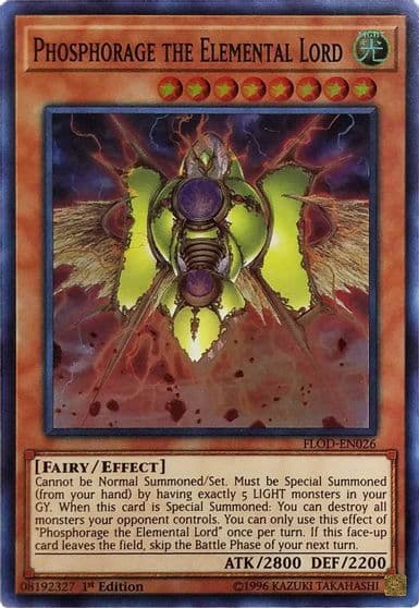 Phosphorage the Elemental Lord Flames of Destruction Yu-Gi-Oh! card