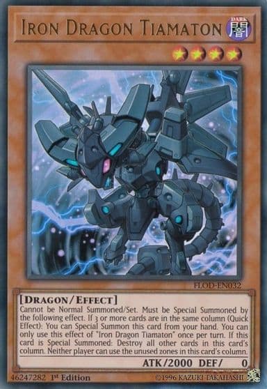 Iron Dragon Tiamaton Flames of Destruction Yu-Gi-Oh! card