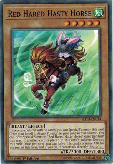 Red Hared Hasty Horse Flames of Destruction Yu-Gi-Oh! card