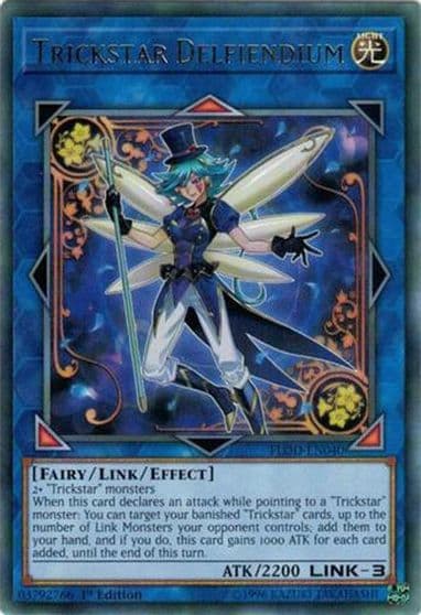 Trickstar Delfiendium Flames of Destruction Yu-Gi-Oh! card
