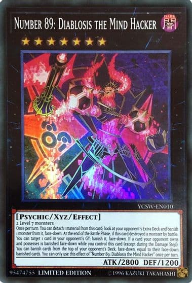Number 89 Diablosis the Mind Hacker Yu-Gi-Oh! Championship Series Prize Cards Yu-Gi-Oh! card